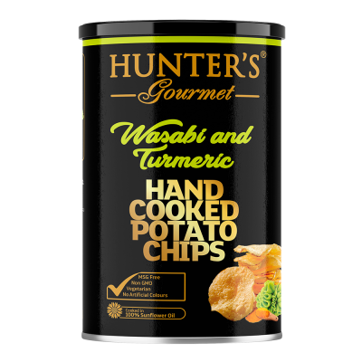 Hunter's Gourmet Wasabi and Turmeric / Чипсы картофельные, 150 г, васаби и куркума
