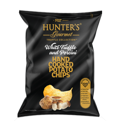 Hunter's Gourmet White Truffle and Porcini / Чипсы картофельные, 125 г, белый трюфель и белый гриб